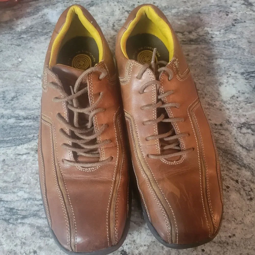 Brown Leather Dress Casual Lace Up Comfort Shoes